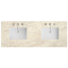 James Martin (double) 60-inch Eclos Tajnar Engineered Stone/Glass Countertop & Rectangular Sinks - 3cm Thick
