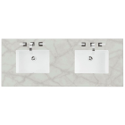James Martin (double) 60-inch Silestone Victorian Silver Quartz Countertop & Rectangular Sinks - 3cm Thick