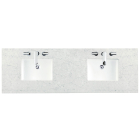 James Martin (double) 72-inch Silestone Eternal Jasmine Pearl Quartz Countertop & Rectangular Sinks - 3cm Thick