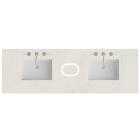 James Martin (double) 72-inch Freepower Wireless Charging Silestone Siberian Quartz Countertop & Rectangular Sinks - 3cm Thick