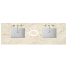 James Martin (double) 72-inch Freepower Wireless Charging Eclos Tajnar Engineered Stone/Glass Countertop & Rectangular Sinks - 3cm Thick