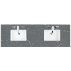 James Martin (double) 72-inch Silestone Parisien Bleu Quartz Countertop & Rectangular Sinks - 3cm Thick