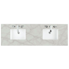James Martin (double) 72-inch Silestone Victorian Silver Quartz Countertop & Rectangular Sinks - 3cm Thick