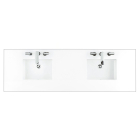 James Martin (double) 72-inch Silestone White Zeus Quartz Countertop & Rectangular Sinks - 3cm Thick