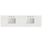 James Martin (double) 84-inch Silestone Eternal Jasmine Pearl Quartz Countertop & Rectangular Sinks - 3cm Thick