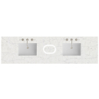 James Martin (double) 84-inch Freepower Wireless Charging Silestone Eternal Jasmine Pearl Quartz Countertop & Rectangular Sinks - 3cm Thick