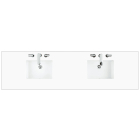 James Martin (double) 84-inch Silestone White Zeus Quartz Countertop & Rectangular Sinks - 3cm Thick