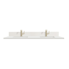James Martin (double) 60-inch Silestone White Zeus Quartz Single-Hole Top + Backsplash/Sinks - 3cm Thick