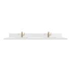 James Martin (double) 72-inch Silestone White Zeus Quartz Single-Hole Top + Backsplash/Sinks - 3cm Thick