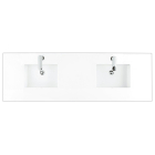 James Martin (double) 72-inch Silestone 1-Hole White Zeus Quartz Countertop & Rectangular Sinks - 3cm Thick