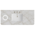 James Martin (single) 48-inch Freepower Wireless Charging Silestone Victorian Silver Rounded Quartz Countertop & Rectangular Sink - 3cm Thick
