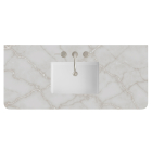 James Martin (single) 48-inch Silestone Victorian Silver Rounded Quartz Countertop & Rectangular Sink - 3cm Thick / 3-Hole