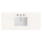 James Martin (single) 48-inch Silestone White Zeus Rounded Quartz Countertop & Rectangular Sink - 3cm Thick / 3-Hole