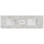 James Martin (double) 72-inch Freepower Wireless Charging Silestone Victorian Silver Rounded Quartz Countertop & Rectangular Sink - 3cm Thick