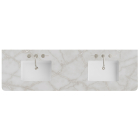 James Martin (double) 72-inch Silestone Victorian Silver Rounded Quartz Countertop & Rectangular Sink - 3cm Thick / 3-Hole