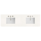James Martin (double) 72-inch Silestone White Zeus Rounded Quartz Countertop & Rectangular Sink - 3cm Thick / 3-Hole