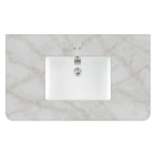 James Martin (single) 36-inch Silestone Victorian Silver Rounded Quartz Countertop & Rectangular Sink - 3cm Thick / 1-Hole