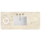 James Martin (single) 48-inch Freepower Wireless Charging Eclos Tajnar Rounded Engineered Stone/Glass Countertop & Rectangular Sink - 3cm Thick / 3-Hole