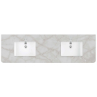 James Martin (double) 72-inch Silestone Victorian Silver Rounded Quartz Countertop & Rectangular Sink - 3cm Thick / 1-Hole