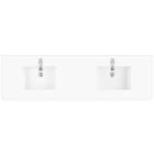 James Martin (double) 72-inch Silestone White Zeus Rounded Quartz Countertop & Rectangular Sink - 3cm Thick / 1-Hole