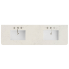 James Martin (double) 72-inch Silestone Siberian Rounded Quartz Countertop & Rectangular Sinks - 3cm Thick / 3-Hole