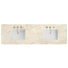James Martin (double) 72-inch Eclos Tajnar Rounded Engineered Stone/Glass Countertop & Rectangular Sinks - 3cm Thick / 3-Hole