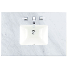 James Martin (single) 36-inch Carrara Marble Countertop & Rectangular Sink - 3cm Thick