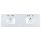 James Martin (double) 72-inch Carrara Marble Countertop & Rectangular Sinks - 3cm Thick