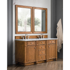 James Martin Bristol (double) 60-Inch Saddle Brown Vanity - 157-V60D-M-SBR