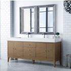 James Martin Linear (double) 72.5-Inch White Washed Walnut Modern Bathroom Vanity - 210-V72D-WW