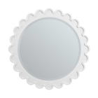 James Martin Adelese 32-Inch Bright White Scalloped Round Bathroom Mirror