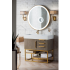 James Martin Columbia (single) 35.5-Inch Ash Gray [Radiant Gold] Vanity - 983-V36-AGR-RG