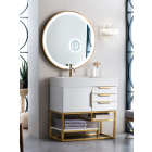 James Martin Columbia (single) 35.5-Inch Glossy White [Radiant Gold] Vanity - 983-V36-GW-RG