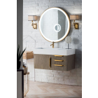 James Martin Columbia (single) 35.5-Inch Ash Gray [Radiant Gold] Wall-Mount Vanity - 983-V36-W-AG-G