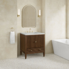 James Martin Myrrin (single) 30-Inch Mid-Century Walnut Vanity - 485-V30-WLT