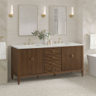 James Martin Myrrin (double) 72-Inch Mid-Century Walnut Vanity - 485-V72-M-WLT