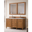 James Martin Brittany (double) 60-Inch Saddle Brown Vanity - 650-V60D-M-SBR