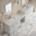James Martin Bellshire (double) 120-Inch Bright White Vanity with Lime Delight Quartz Top - 660-VMC120-BW-3LDL