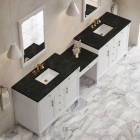 James Martin Bellshire (double) 120-Inch Bright White Vanity with Eclos Phantome Engineered Top - 660-VMC120-BW-3PHT