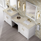 James Martin Bellshire (double) 96-Inch Bright White Vanity with Eclos Tajnar Engineered Top - 660-VMC96-BW-3TJR