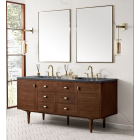 James Martin Amberly (double) 72-Inch Mid-Century Walnut Vanity - 670-V72-M-WLT