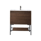 James Martin Mantova (single) 31.5-Inch Mid-Century Walnut Wall-Mount Vanity - 805-V31.5-WLT