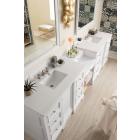 James Martin De Soto (double) 118-Inch Bright White Vanity with White Zeus Quartz Top - 825-V118-BW-DU-WZ