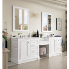 James Martin De Soto (double) 94-Inch Bright White Vanity Cabinet with White Zeus Quartz Top