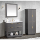 Avanity Allie (single) 37-Inch Twilight Gray Vanity with Gold Trim - ALLIE-V36-TGG