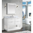 Avanity Allie (single) 43-Inch White Vanity Cabinet With Silver Trim - ALLIE-V42-WTS