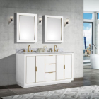 Avanity Austen (double) 61-Inch White Vanity Cabinet With Gold Trim - AUSTEN-V60-WTG