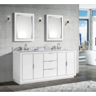 Avanity Austen (double) 73-Inch White Vanity With Silver Trim - AUSTEN-V72-WTS