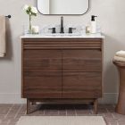 Avanity Carina (single) 36-Inch Coffee Teak Vanity - CARINA-V36-CT