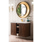James Martin Alicante (single) 39.38-Inch Mid Century Acacia Wall-Mount Vanity - E110-V39.5-MCA